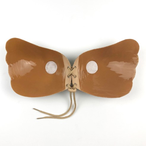 Astrid - Hautfarbener Klebe BH mit Frontschnürung