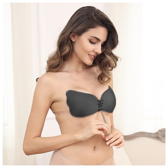 Thea - Nahtloser Push-up Klebe-BH mit transparenten Trägern (Cup A–H)