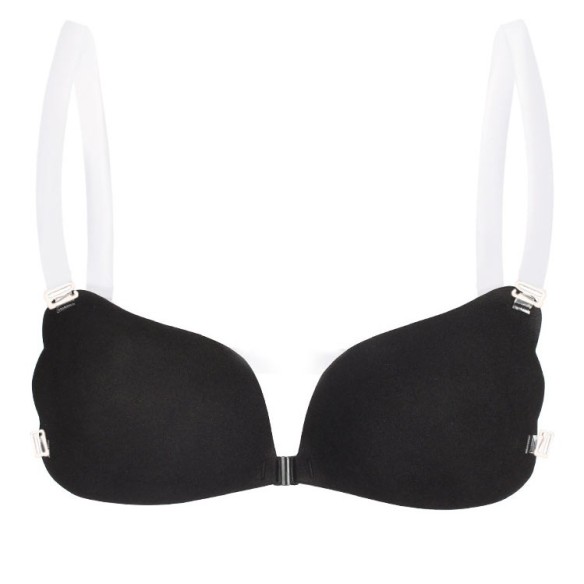 Elsa Luxus Klebe-BH Schwarz mit Push-up-Effekt & Unsichtbaren Trägern