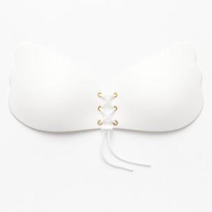 Selina Luxus Schnür-Klebe-BH in Weiß (A–D)