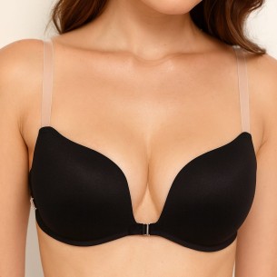 Elsa Luxus Klebe-BH Schwarz mit Push-up-Effekt & Unsichtbaren Trägern 2