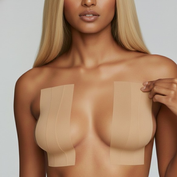 Boob Tape Set - Farbton Mittel (Brustlift Tape, Starker Halt für Körbchengrößen A-J)