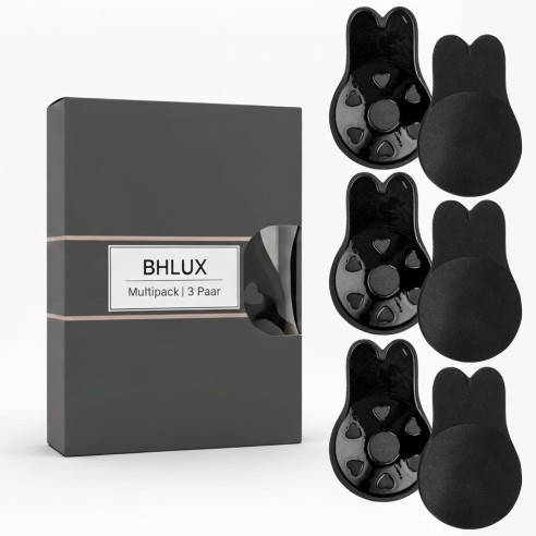 Klebe-BH Brustlifter Schwarz - 3er Set