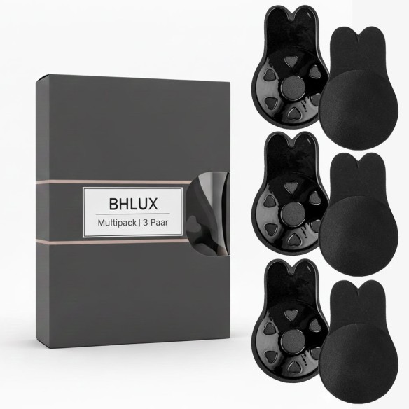 Klebe-BH Brustlifter Schwarz - 3er Set