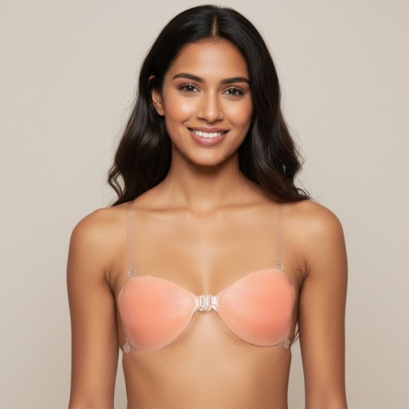 Greta - Gepolsterter Silikon-BH mit transparenten Trägern