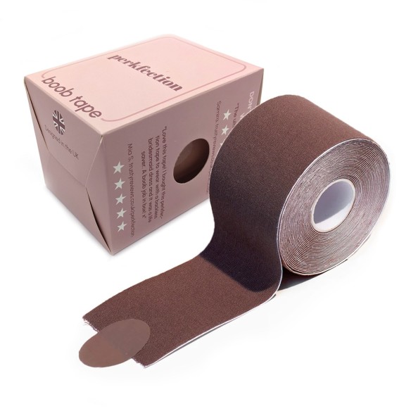 Boob Tape Set - Farbton Ebenholzbraun (Brustlift Tape, Starker Halt für Körbchengrößen A-J)